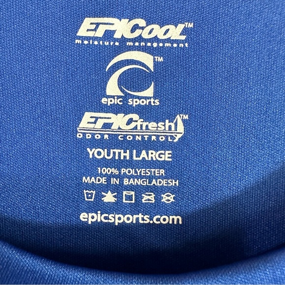 EPICool Kids Performance Dry-Fit Fresh Odor Control Crew T-Shirt Blue Youth L - Picture 2 of 5